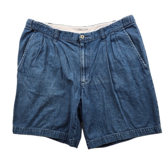 croft & barrow Other - Croft & Barrow Denim Shorts Mens 36 Blue Jean Cotton Pleated Casual Relaxed Fit